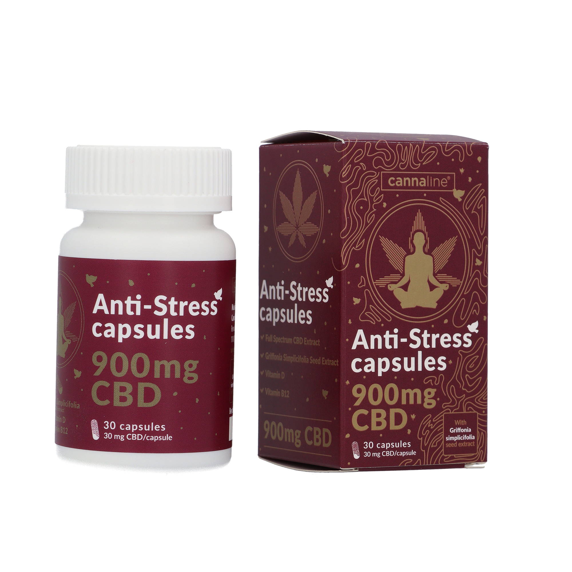 Cannaline ANTI-STRESS CBD Capsules - 900 Mg CBD - Cannaline - Highest ...